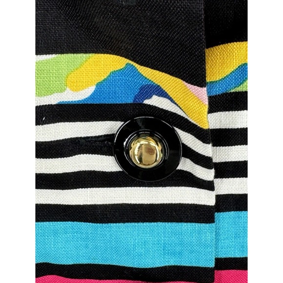 Vtg Rickie Freeman/Teri Jon 2 Pc. Coordinated Stripped Linen Top & Silk Skirt 8 - Picture 6 of 8